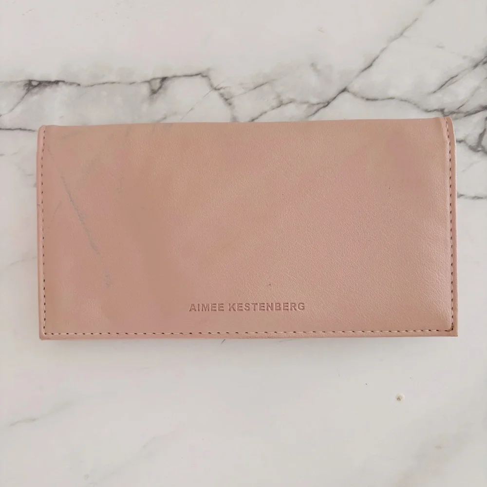 Aimee Kestenberg Marietta‎ Blush Pink Leather Bi-Fold Flat Long Wallet